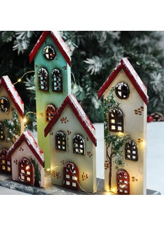Bimotif Wooden winter houses with LEDs, 30x45 cm  - Image 2