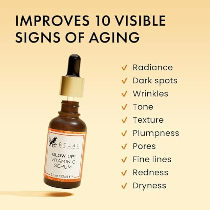 Eclat Skincare Vitamin C Face Serum - Skin Care for Dark Spots, Vitamin C Serum with Hyaluronic Acid, Ferulic Acid, Vit E - Anti Aging and Skin Brightening, Vit C Stocking Stuffers for Women 1 Fl Oz - Image 3