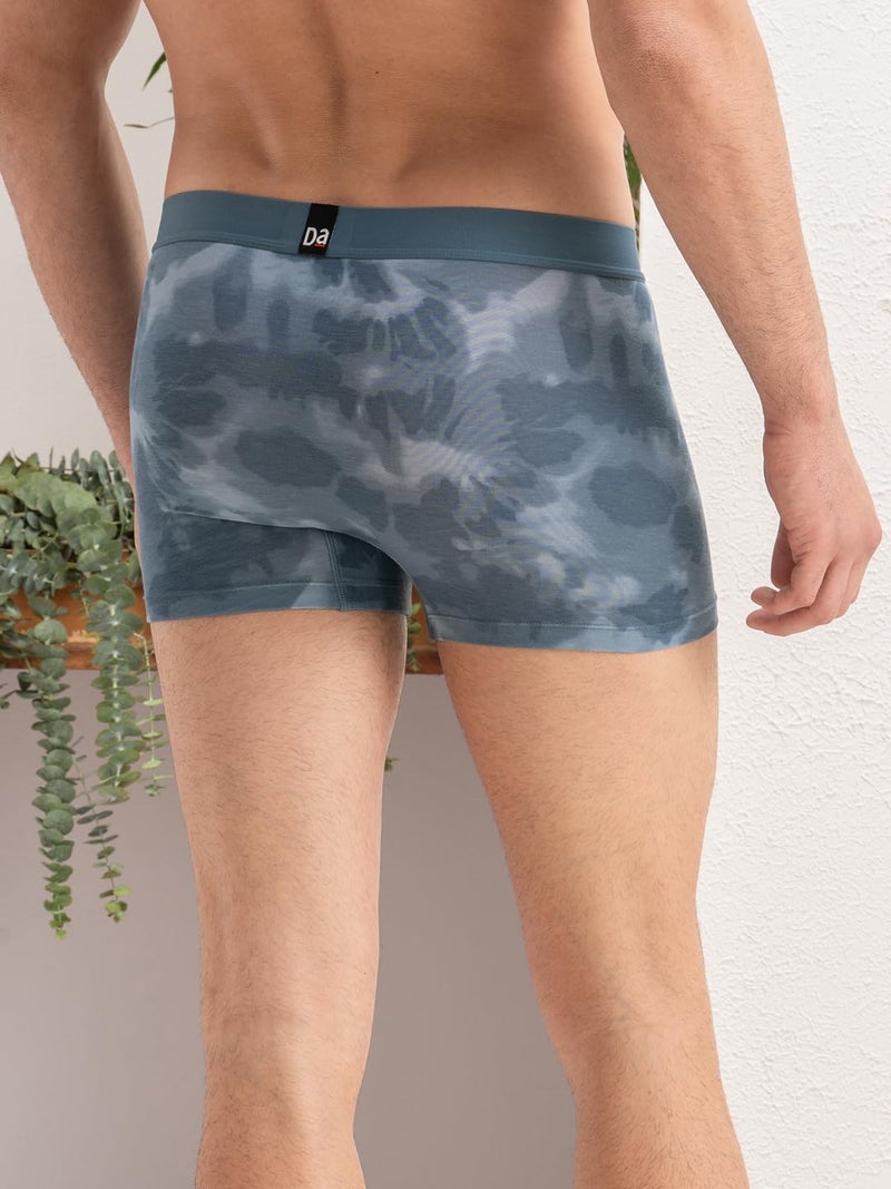 DAMENSCH Men's Regular Fit Printed Trunks Underwear | Supima, Modal Fabric, Anti-Bacterial and Microfibre Waistband-Cloud Blue-L - Image 5