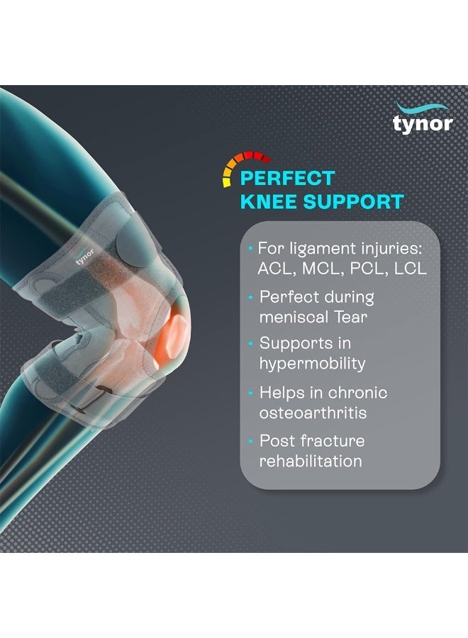 Tynor Functional Knee Support, Grey, XL, 1 Unit - Image 3