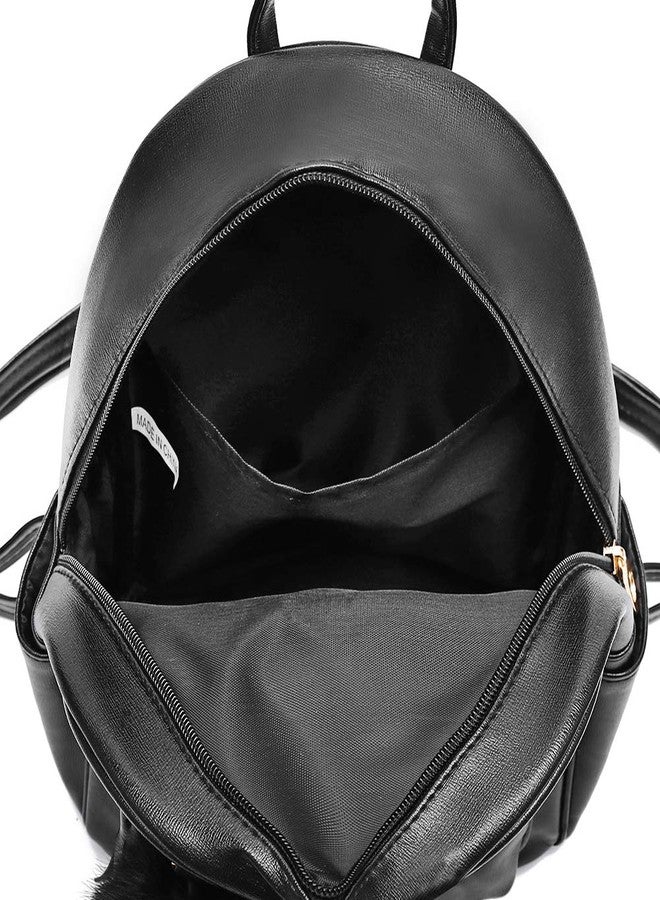 IHAYNER Mini Backpack Purse for Girls Teens Women Purses PU Leather Pom Backpack Shoulder Bag with Charm Tassel - Image 5