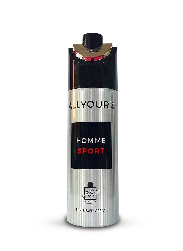 Milestone All Your's Homme Sport Perfumed Spray For Men 200ml  - Image 1