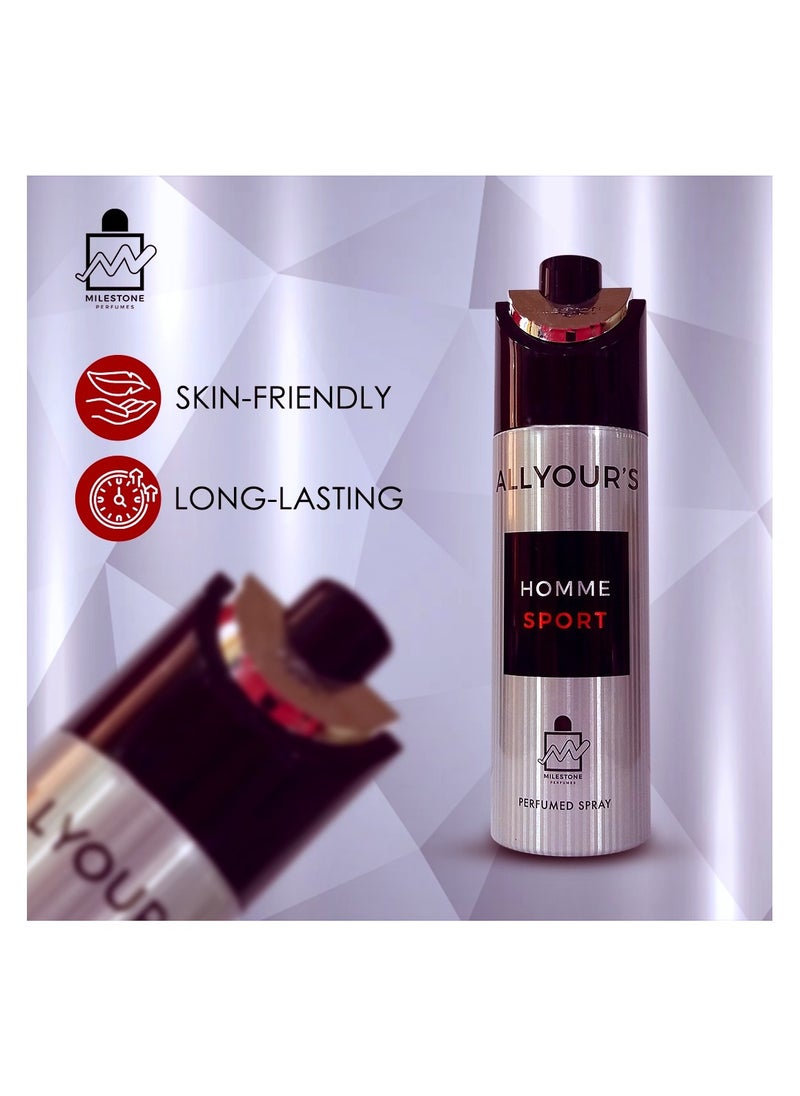 Milestone All Your's Homme Sport Perfumed Spray For Men 200ml  - Image 2