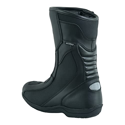 PROFIRST Motorbike Men’s Long Ankle Boots Motorcycle Waterproof Anti Slip Rubber Soul Boots Armored and Racing Shoes (Black, US Footwear Size System, Adult, Men, Numeric, Medium, 10) - Image 4