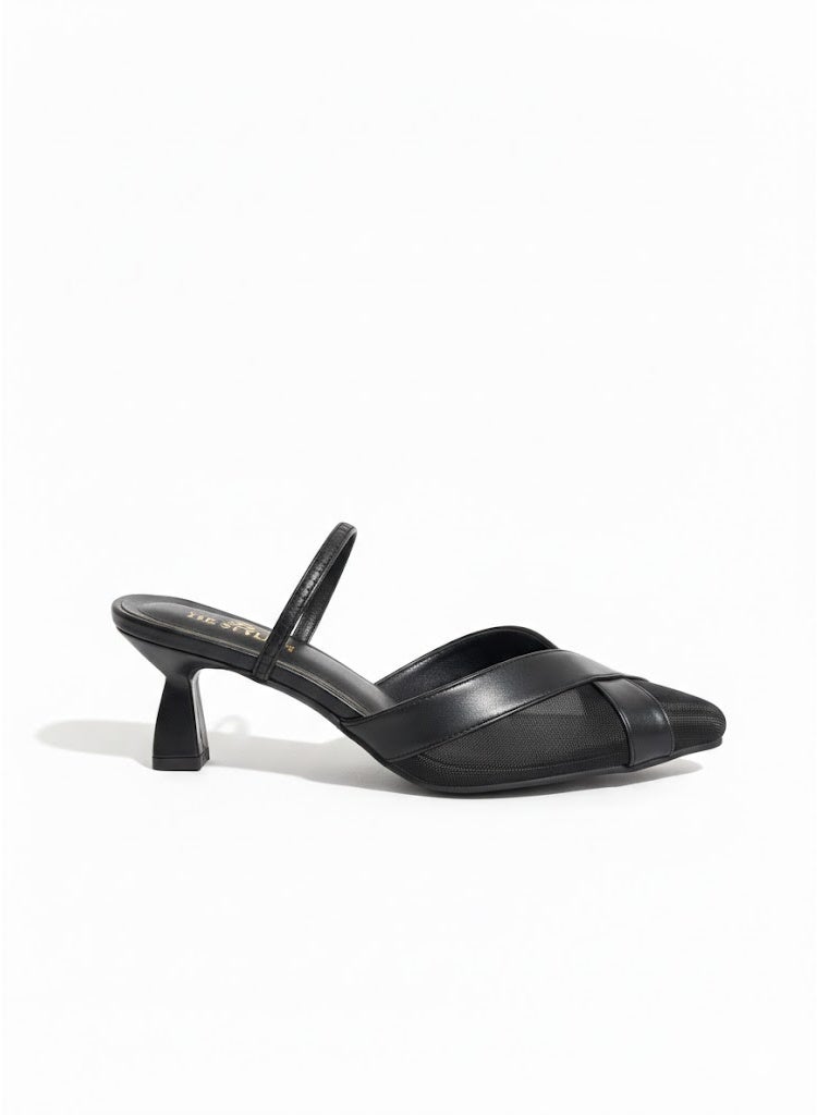 لايف ستيلاش  أحذية بكعب متوسط جلد مع مطاط F-608 - أسود - Image 3