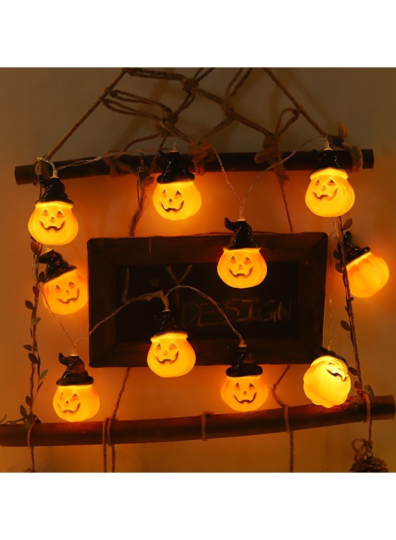 Pumpkin String Lights 9.8 FT with 20 Pumpkin Lights Waterproof Orange Jack-O-Lantern Lighted, Battery Operated or USB Operated, for Home Indoor and Outdoor Decoration (C) - Image 1