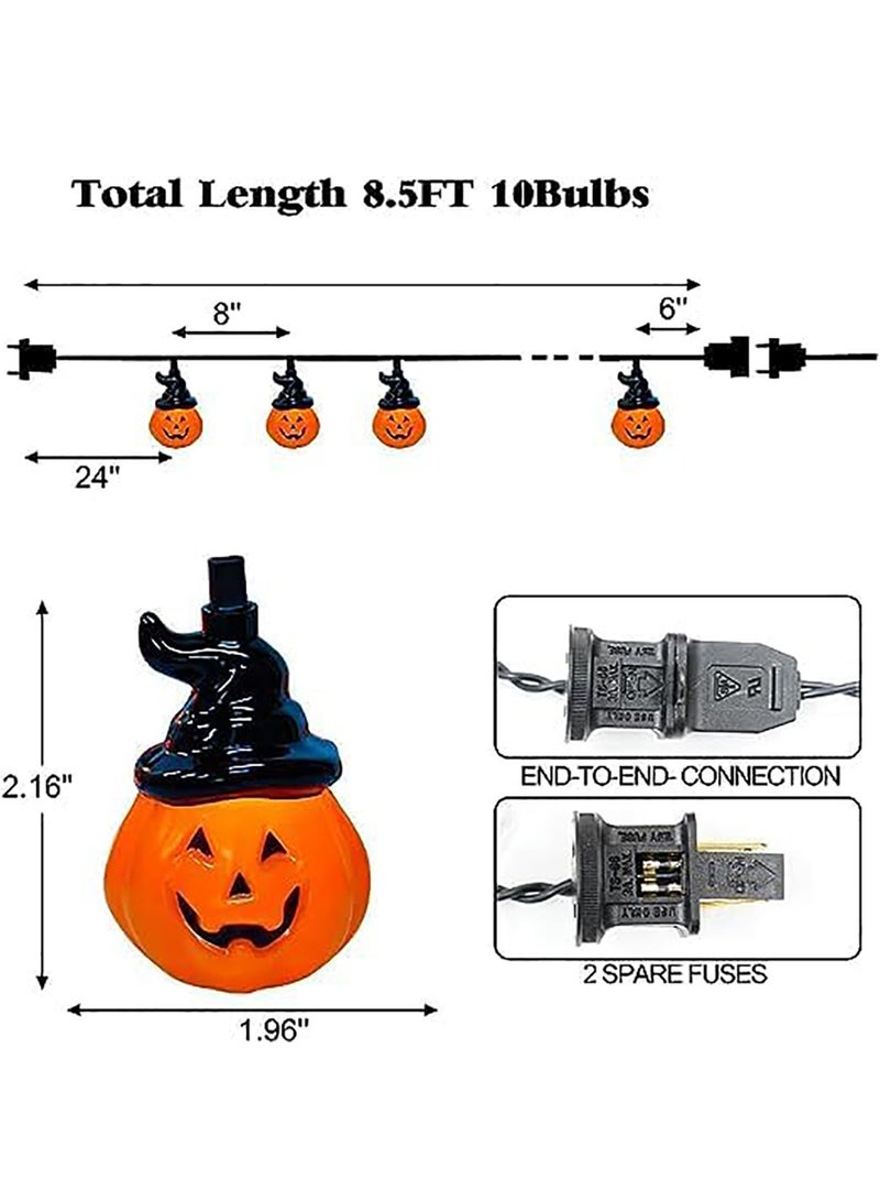 Pumpkin String Lights 9.8 FT with 20 Pumpkin Lights Waterproof Orange Jack-O-Lantern Lighted, Battery Operated or USB Operated, for Home Indoor and Outdoor Decoration Halloween (C) - Image 3