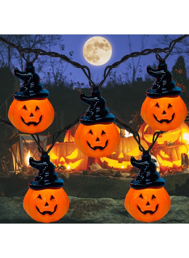 Pumpkin String Lights 9.8 FT with 20 Pumpkin Lights Waterproof Orange Jack-O-Lantern Lighted, Battery Operated or USB Operated, for Home Indoor and Outdoor Decoration Halloween (C) - Image 1