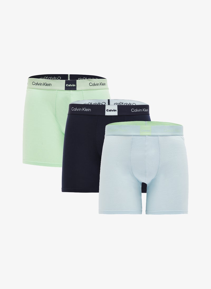 CALVIN KLEIN 3 Pack Boxer Briefs - Icon Logo Graphic - Image 1