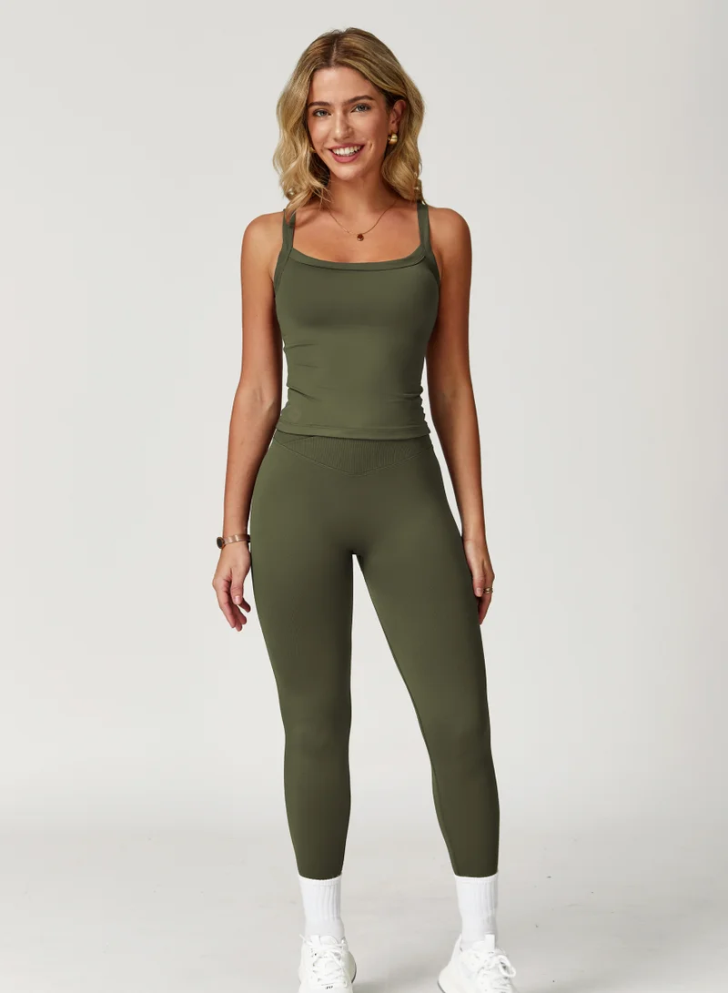 KAWN.YOGA Womens Square Neckline Cami Top