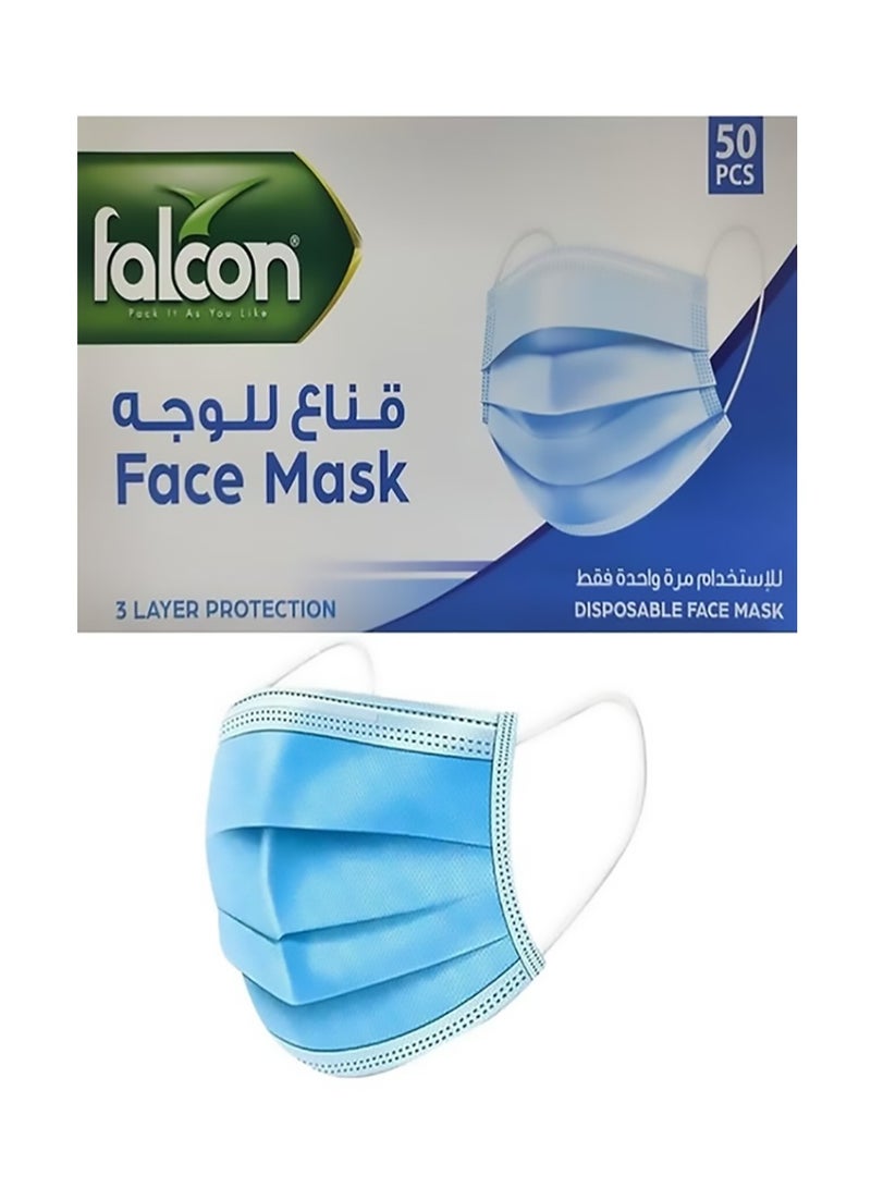 فالكون قناع وجه فالكون الواقي للاستخدام مرة واحدة، 50 قطعة، 3 طبقات - Image 1