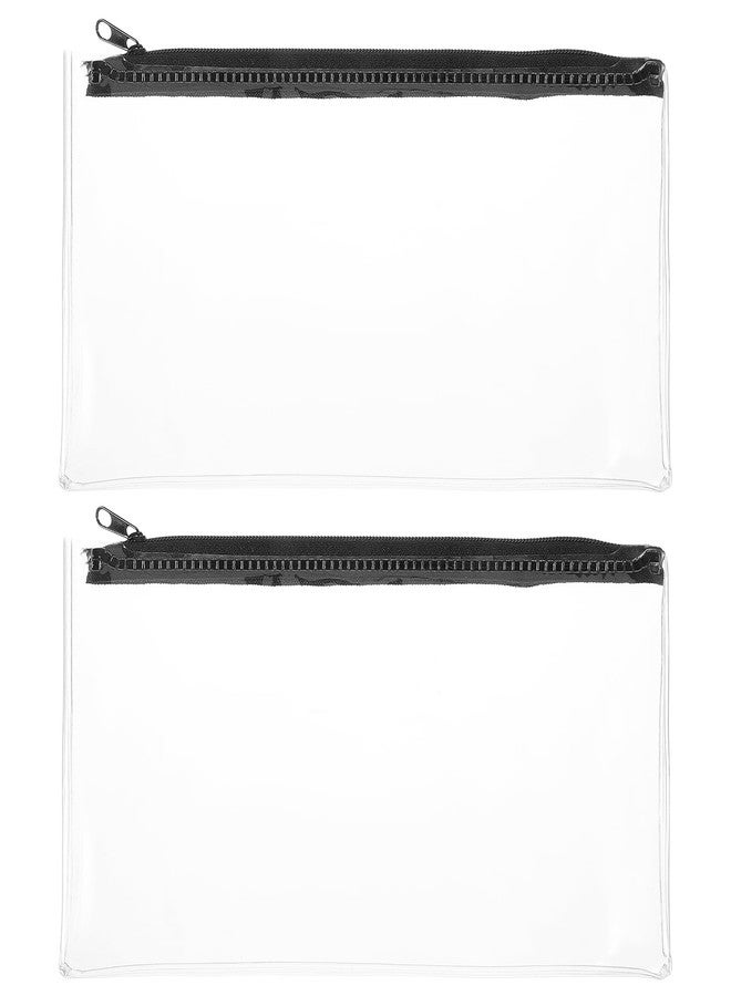 Ymapinc 2PCS Clear Plastic Pencil Pouch with Zipper for Exams, Office, Travel and Home Use - Image 1