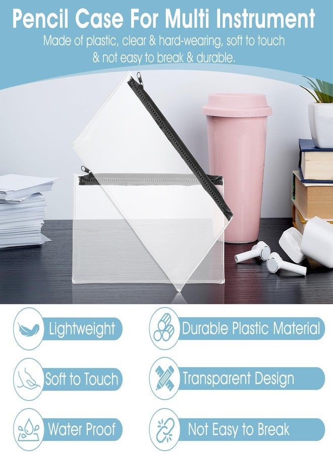 Ymapinc 2PCS Clear Plastic Pencil Pouch with Zipper for Exams, Office, Travel and Home Use - Image 4