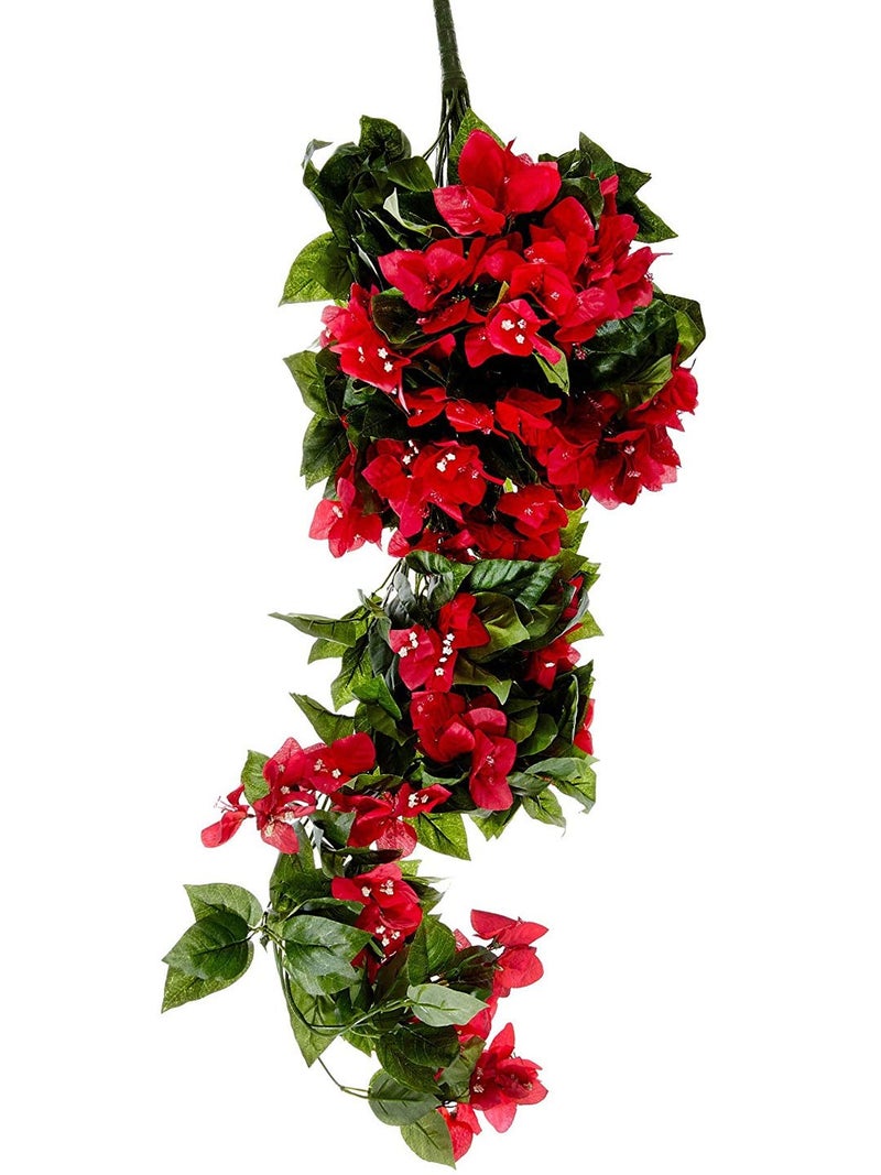 Fourwalls 42 inches/105 cm Tall Artificial Beautiful Bougainvillea Bush for Party, or Home Decoration (Red) - Image 4