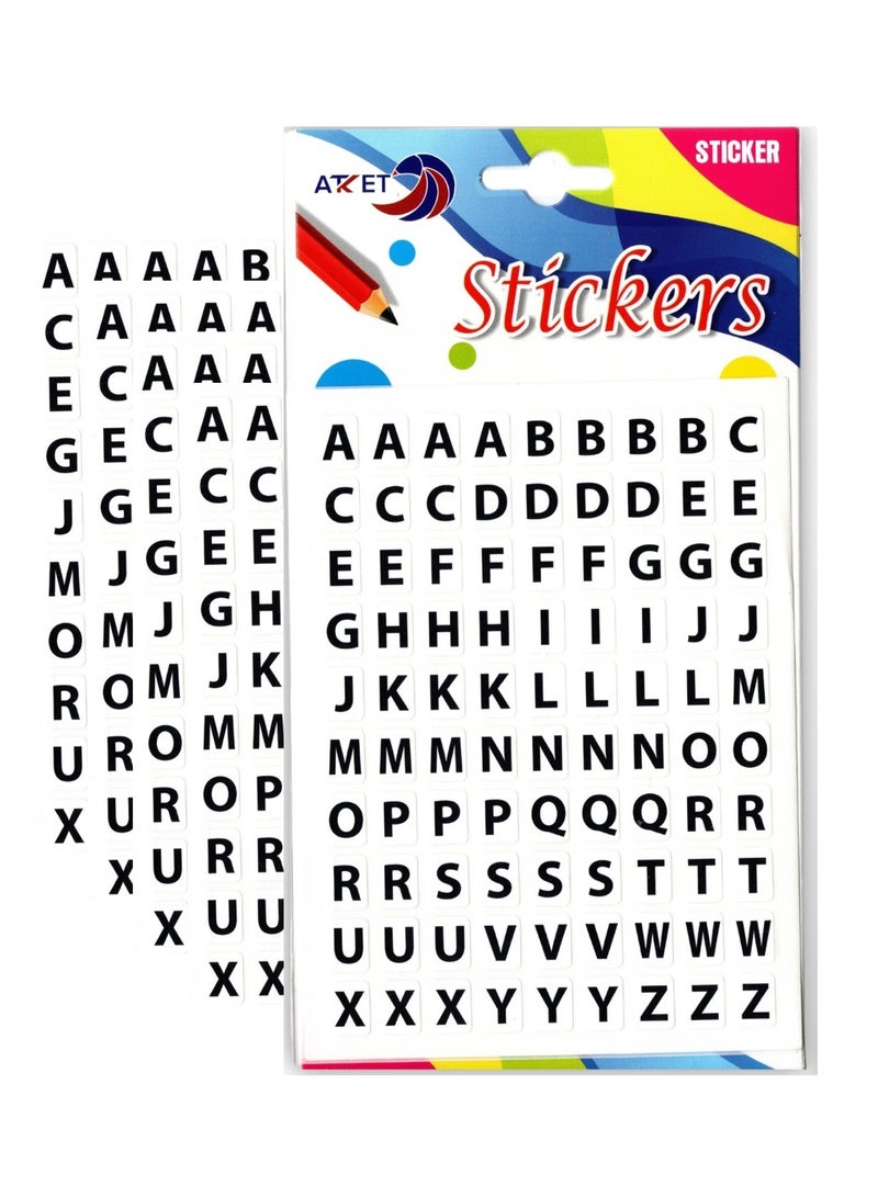 ATKET 5-Sheet Alphabetic Stickers Black - Image 1