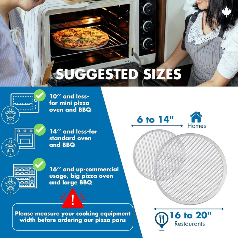 Norjac 16 Inch Pizza Screen, 2 Pack – Aluminum Mesh for Oven, Seamless, Rust-Free, Durable Baking Trays for Crispy Crusts - Image 5