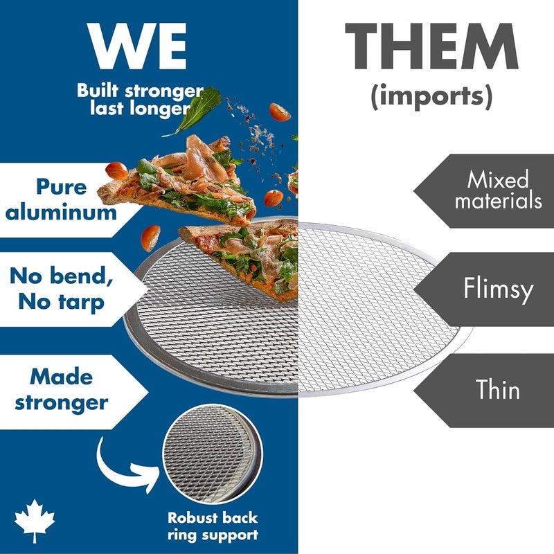 Norjac 16 Inch Pizza Screen, 2 Pack – Aluminum Mesh for Oven, Seamless, Rust-Free, Durable Baking Trays for Crispy Crusts - Image 3