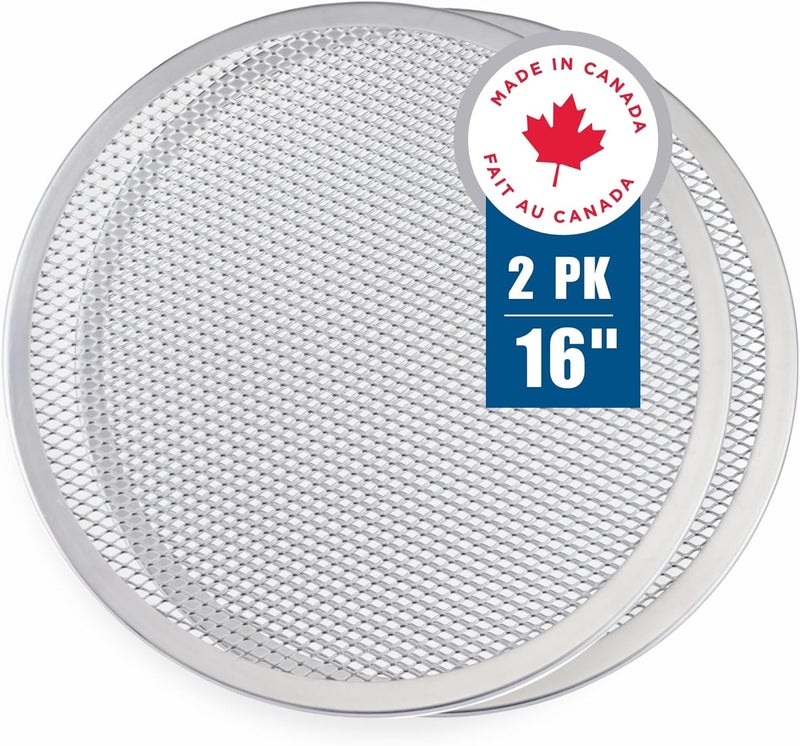 Norjac 16 Inch Pizza Screen, 2 Pack – Aluminum Mesh for Oven, Seamless, Rust-Free, Durable Baking Trays for Crispy Crusts - Image 1