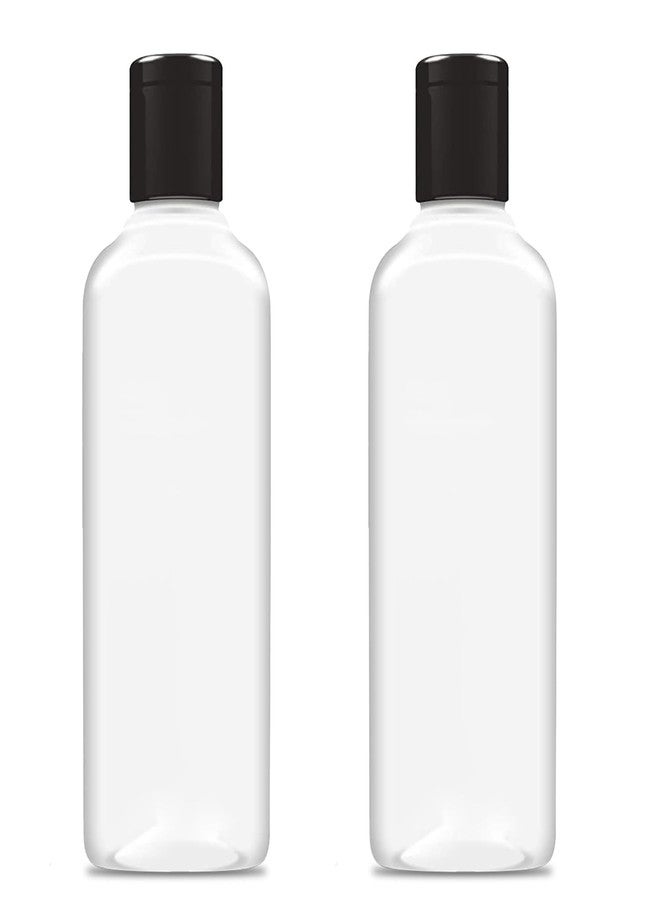HUNCHA 100ml Squeeze Bottle with Flip Top Cap, Empty BPA-Free Refillable Container For Shampoo, Lotions, Liquid Soap, Creams, Liquid Cosmetic Travel Size, Transparent Bottle, Black Flip-Top,Set of 2 - Image 1