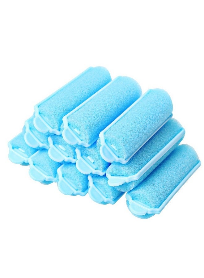 بينج شاو ماي 12 قطعة من بكرات الشعر الإسفنجية الرغوية، بكرات الشعر الزرقاء، أدوات تصفيف الشعر المجعدة والمرنة - Image 1