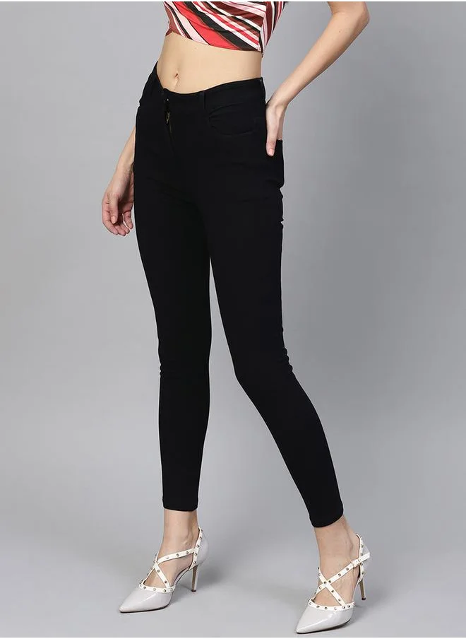 SASSAFRAS Mid Rise Crop Slim Fit Jeans by Styli