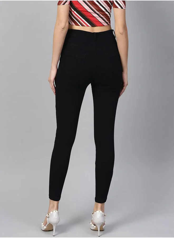SASSAFRAS Mid Rise Crop Slim Fit Jeans by Styli