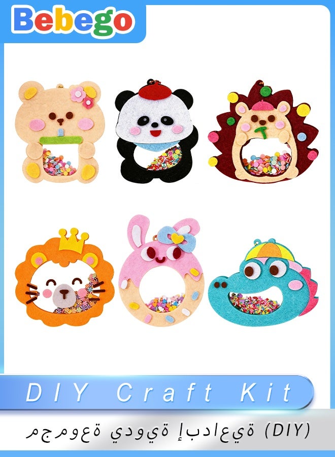 BEBEGO Handmade Fun, Hanging Teeter-Totter, DIY Craft Kit, Simple Artistic Pleasure Set, DIY Art Kit Bear-Lion-Rabbit-Glass-Hedgehog Ornaments 1 Set for Birthdays and Holidays, Handcrafted Gifts