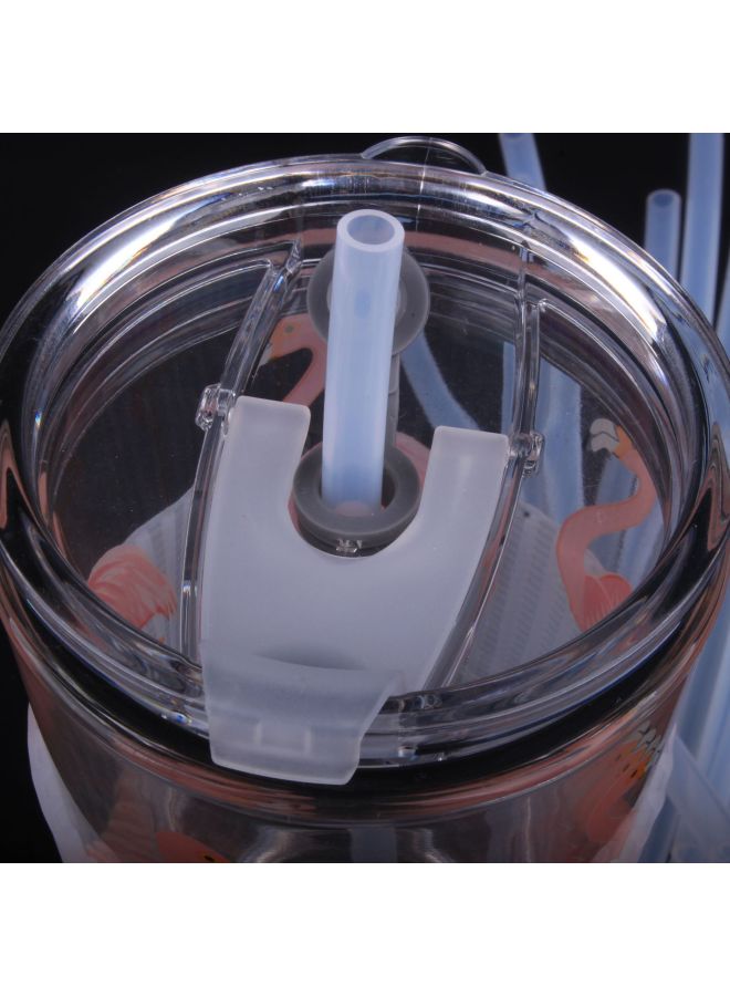 Transparent Silicone Straw Food Grade Flexible Foldable Silicone Straw For Children And Students-Color:Tender Powder-heart-shaped Silicone Straw-thick Tube 200mm  - Image 5
