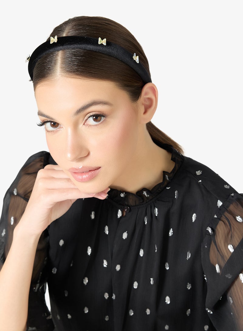 خزانة طوق شعر مزين بفراشة مرصعة بالماس - Image 4