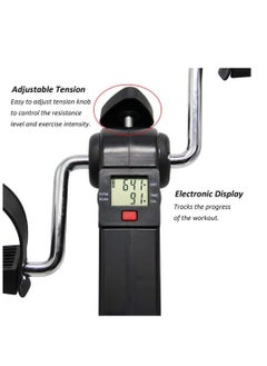 Generic Mini Exerciser Bike, Arm Leg Pedal Exerciser Fitness Cycling with LCD Monitor and Adjustable Resistance Home Fitness Resistance Cycle Training Workout (Foldable Pedal Exerciser)  - Image 4