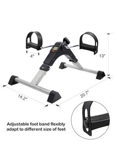 Generic Mini Exerciser Bike, Arm Leg Pedal Exerciser Fitness Cycling with LCD Monitor and Adjustable Resistance Home Fitness Resistance Cycle Training Workout (Foldable Pedal Exerciser)  - Image 5