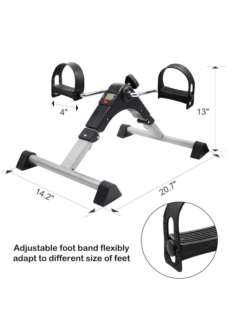 Generic Mini Exerciser Bike, Arm Leg Pedal Exerciser Fitness Cycling with LCD Monitor and Adjustable Resistance Home Fitness Resistance Cycle Training Workout (Foldable Pedal Exerciser)  - Image 5