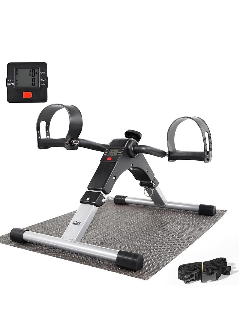 Generic Mini Exerciser Bike, Arm Leg Pedal Exerciser Fitness Cycling with LCD Monitor and Adjustable Resistance Home Fitness Resistance Cycle Training Workout (Foldable Pedal Exerciser)  - Image 2