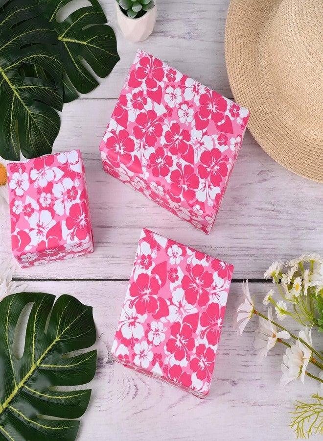 Bolsome 100 Sheets 20 * 14 Inches Hawaiian Tissue Paper for Gift Bags Pink Hibiscus Printed Tissue Paper for Gift Wrapping for Tropical Themed Bridal Shower Party Birthday Party Summer Holidays DIY Craft - Image 3