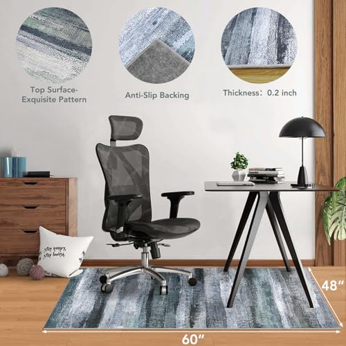 Lreedy Office Chair Mat for Hardwood FloorTile Floor48X 60 Heavy Duty Desk Chair Mat for Hard FloorsUnder Desk Rug for Rolling Computer ChairAnti SlipLow Pile Carpet FloorAbstract Dark Grey - Image 3