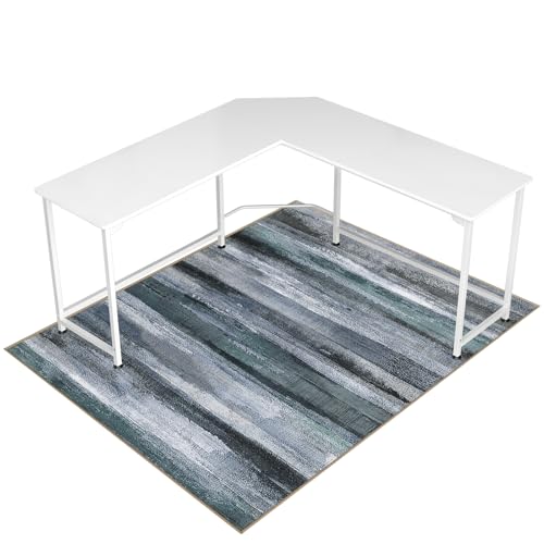 Lreedy Office Chair Mat for Hardwood FloorTile Floor48X 60 Heavy Duty Desk Chair Mat for Hard FloorsUnder Desk Rug for Rolling Computer ChairAnti SlipLow Pile Carpet FloorAbstract Dark Grey - Image 1