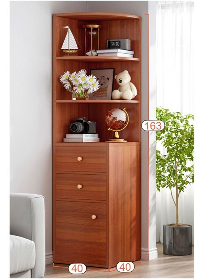 ZCM-HAPPY - Bedroom Wooden Corner Cabinet Corner Shelf Simple Display Cabinet Bookshelf - Image 1