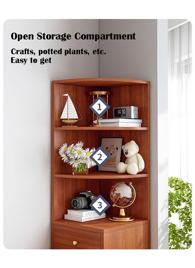 ZCM-HAPPY - Bedroom Wooden Corner Cabinet Corner Shelf Simple Display Cabinet Bookshelf - Image 1