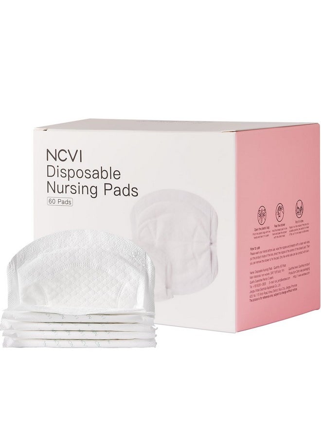 NCVI Nursing Pads Disposable Super Absorbent And Keep Dry Breast Pads For Leaking Milk Soft &Thin Nipple Pads For Nursing Moms Breastfeeding Essentials 60 Count  - Image 1