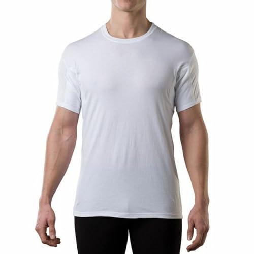 THOMPSON TEE Men's Sweatproof Undershirt - Cotton Crew Neck T-Shirt with Underarm Sweat Pads - Original Fit - Aluminum-Free Alternative - White - XX-Large - Image 1