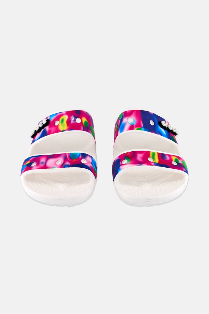 crocs Kids Boy Brand Logo Slip On Slides, White  - Image 4