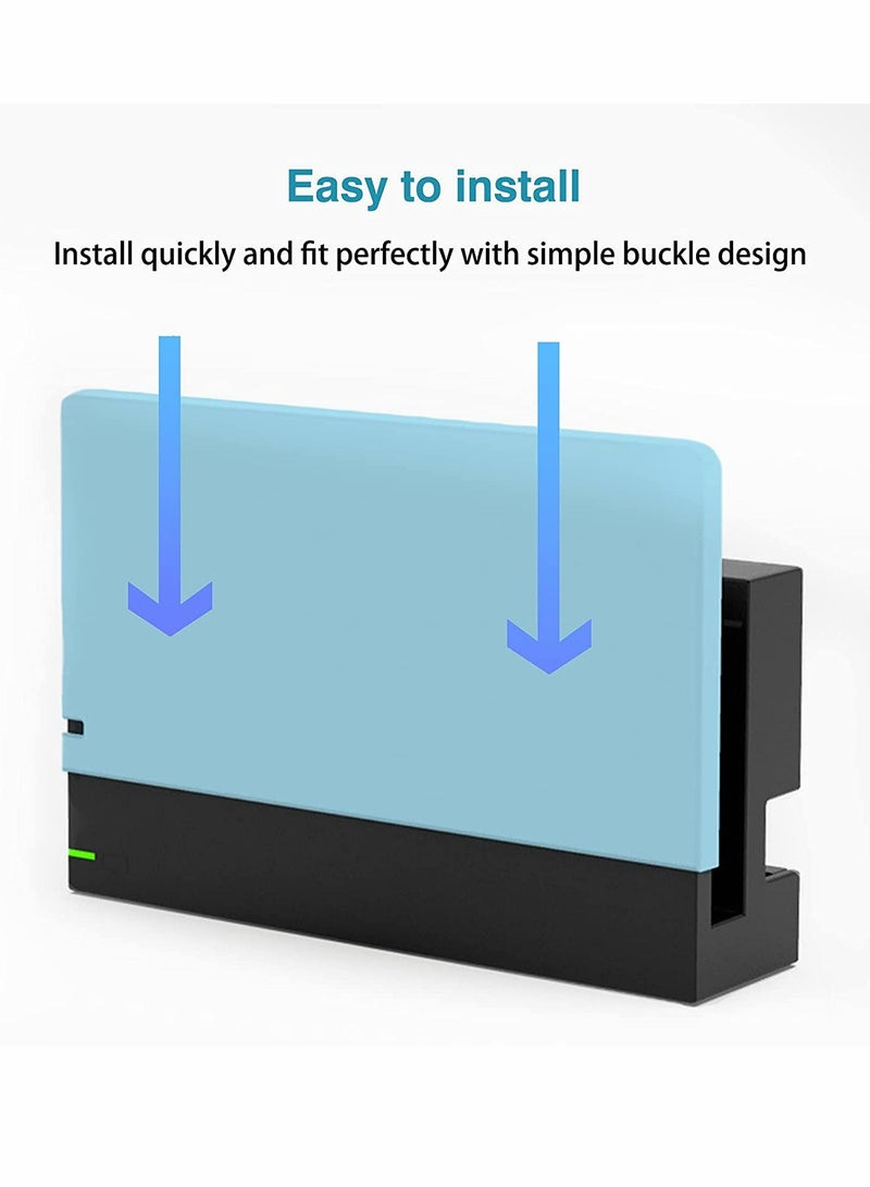 Dock Cover, Anti Scratch, Custom Faceplate Cover, for Nintendo Switch Charging Dock, for Switch Host Base Case, Hard Pc Slim Shell Anti-scratch, No Screwdriver Installation, for Switch Dock (Blue) - Image 2