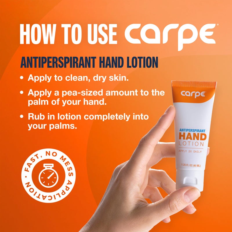 Carpe Antiperspirant Hand Lotion (Pack of 2), A dermatologist-recommended smooth lotion that helps stop hand sweat, great for hyperhidrosis or excessive sweat (Original Eucalyptus) - Image 4