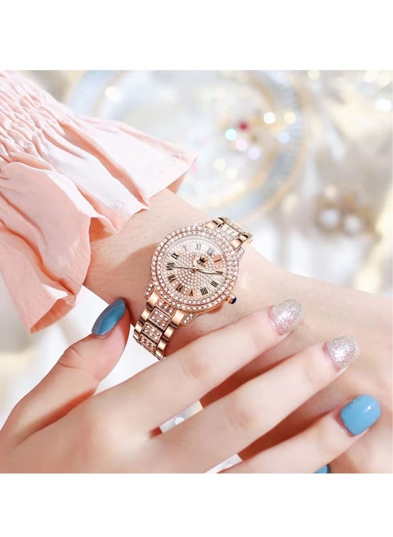 OLEVS OLEVS Rose Gold Japanese Quartz Women's Waterproof Stainless Steel Watch 9943  - Image 3