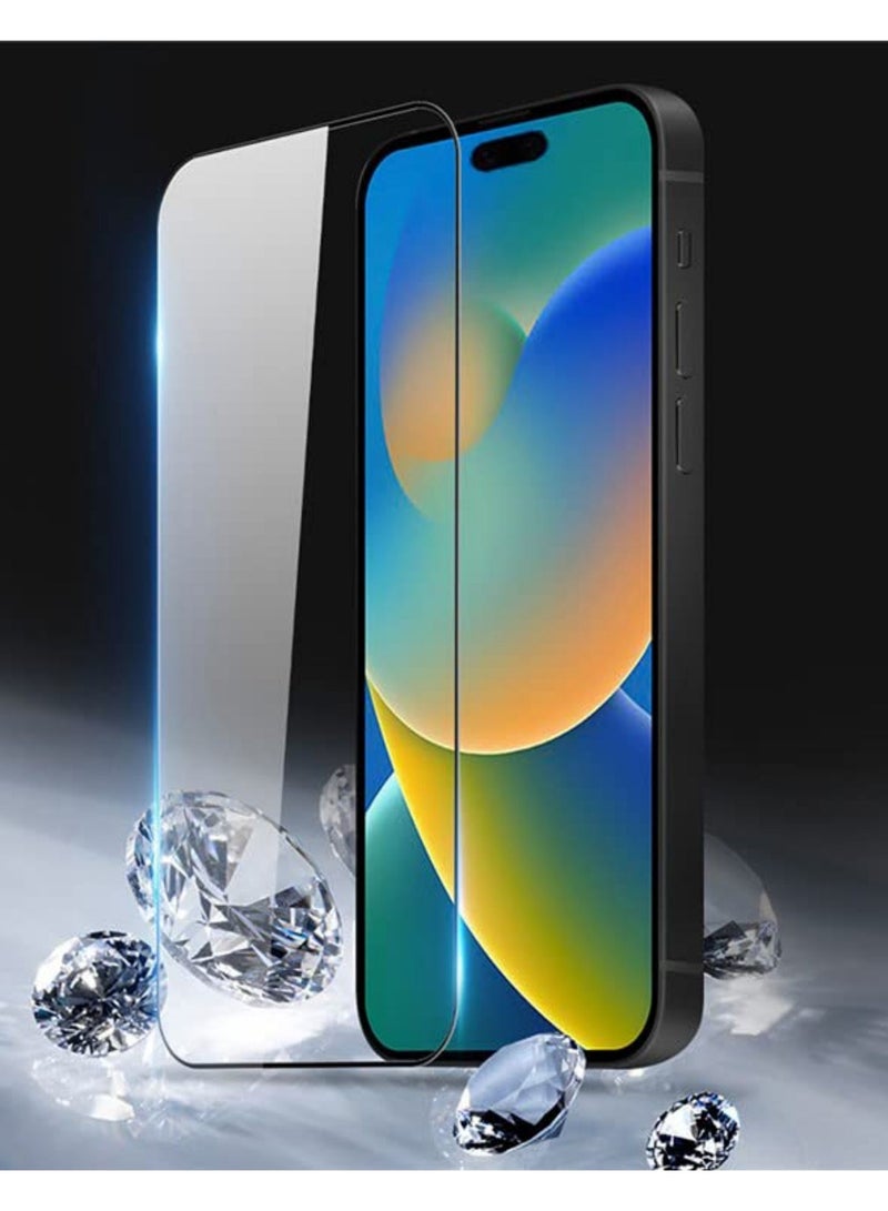 BORTONY Screen Protector For 14/14 Pro [6.1 Inch] Compatible with iPhone 13/13 Pro Full Coverage 9D Tempered Glass Film For Apple iPhone 14/14 Pro Clear/Black - Image 4