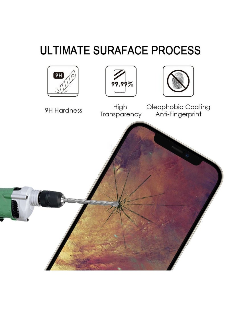 BORTONY Screen Protector For 14/14 Pro [6.1 Inch] Compatible with iPhone 13/13 Pro Full Coverage 9D Tempered Glass Film For Apple iPhone 14/14 Pro Clear/Black - Image 5