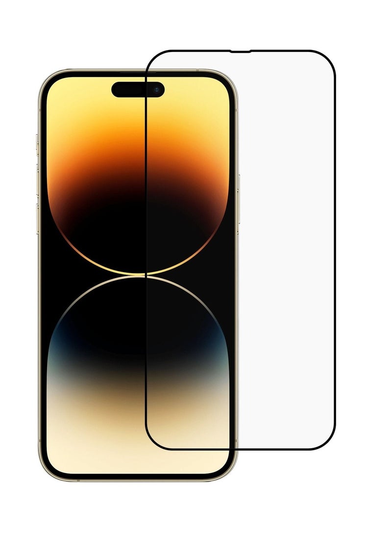 BORTONY Screen Protector For 14/14 Pro [6.1 Inch] Compatible with iPhone 13/13 Pro Full Coverage 9D Tempered Glass Film For Apple iPhone 14/14 Pro Clear/Black - Image 1