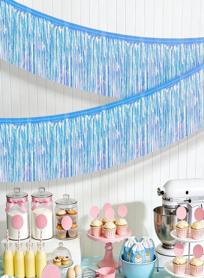 Aufee 5 Packs 50Ft Foil Fringe Garland Tinsel Streamers, Iridescent Wall Hanging Fringe Backdrop, Metallic Tassel Birthday Party Garland for Graduation, Wedding, Birthday Party Decorations - Image 3