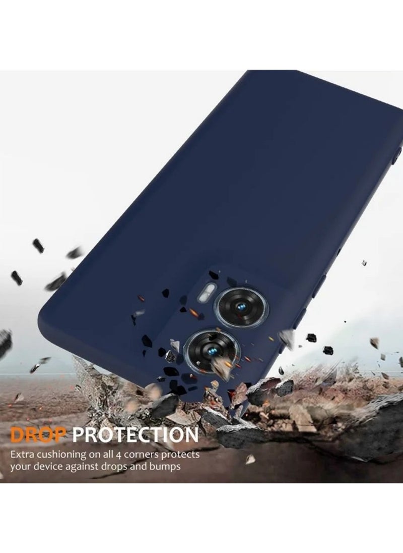 ICARLUS - Phone Case for Motorola Edge 50 Fusion Case Silicone with Soft Microfiber Lining Slim Cover Blue - Image 1