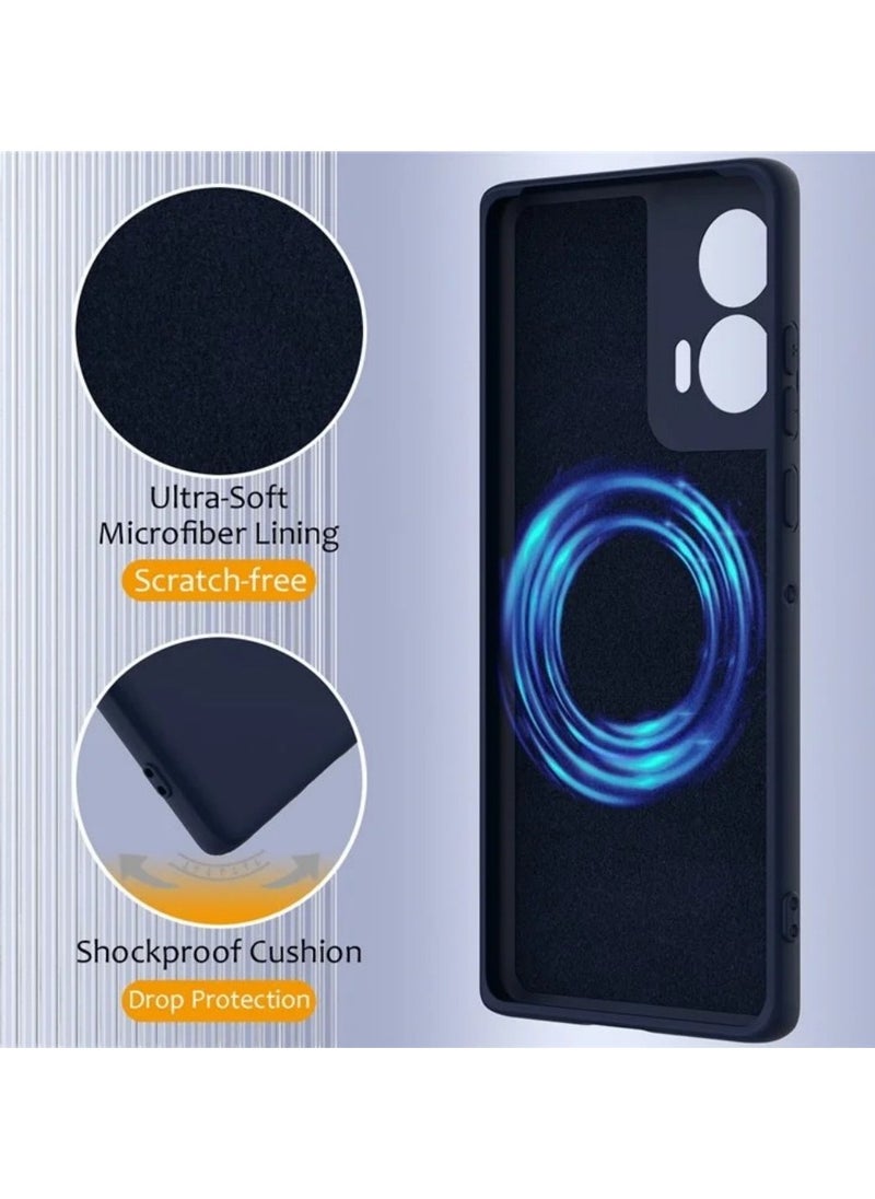 ICARLUS - Phone Case for Motorola Edge 50 Fusion Case Silicone with Soft Microfiber Lining Slim Cover Blue - Image 1